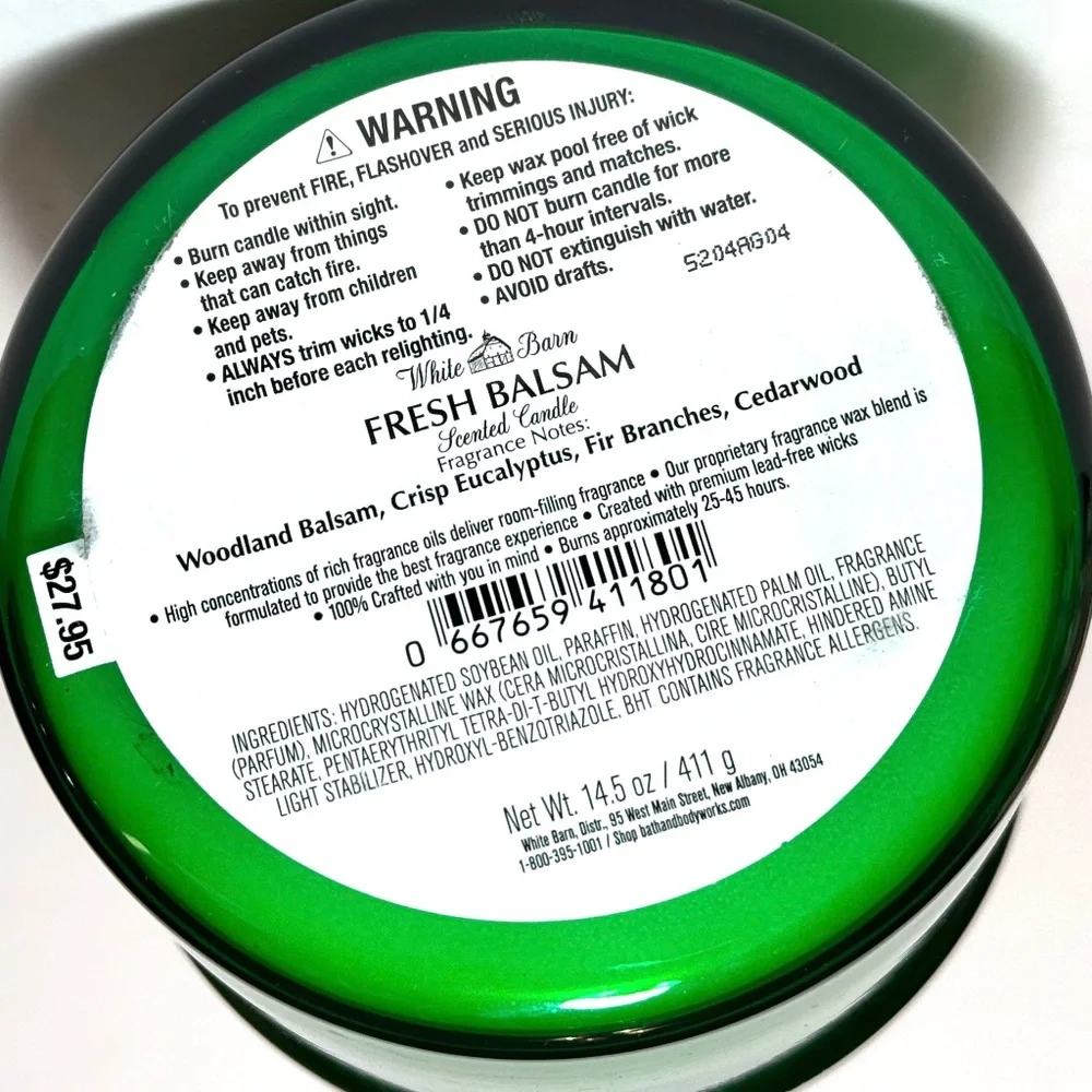 FRESH BALSAM 3 Wick Candle